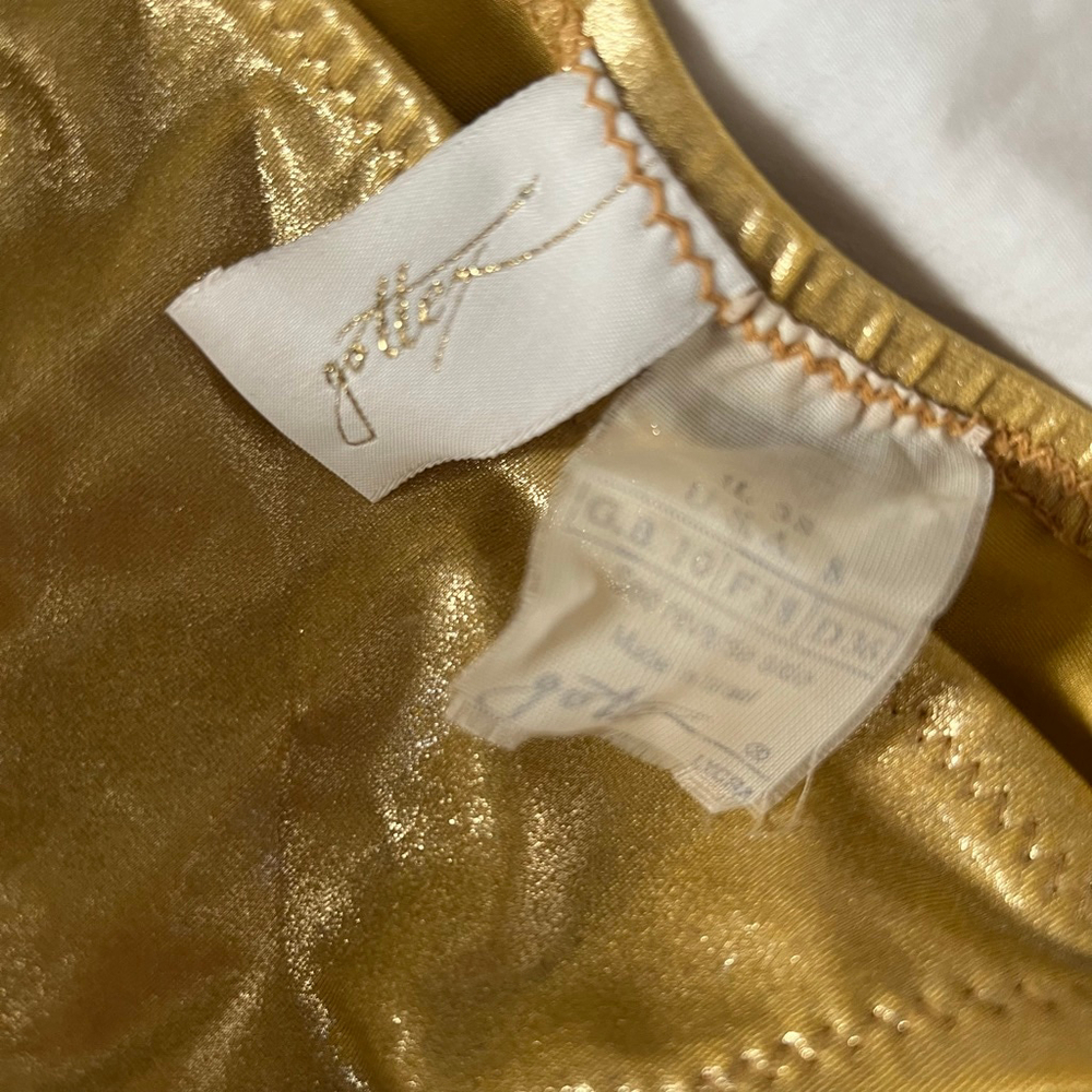 Vintage Gottex Gold Metallic Dazzle Bikini Set Size 8 XS/S RARE - Picture 4 of 10